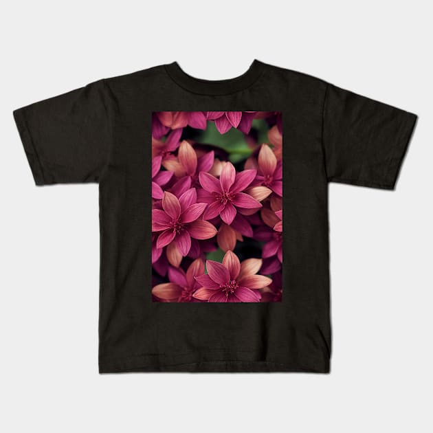 Beautiful Violet Red Burgundy Flowers, for all those who love nature #107 Kids T-Shirt by Endless-Designs